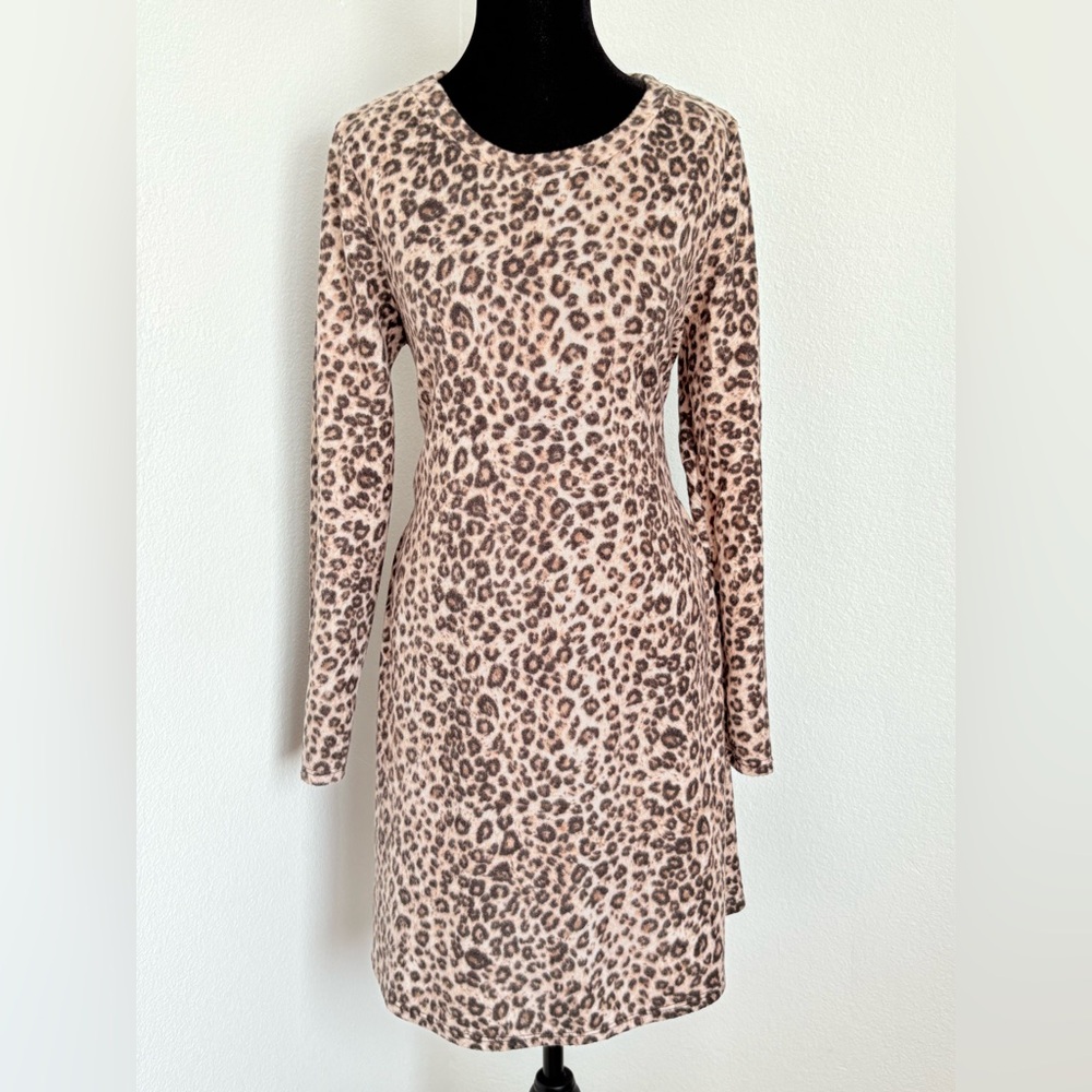 Leopard Print Long Sleeve Dress